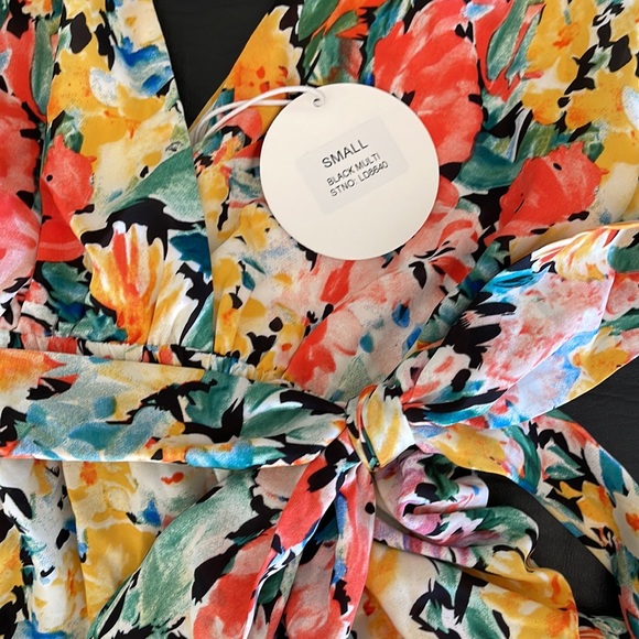 Theia Floral Tiered Mini Dress - new with tags - Picture 5 of 7